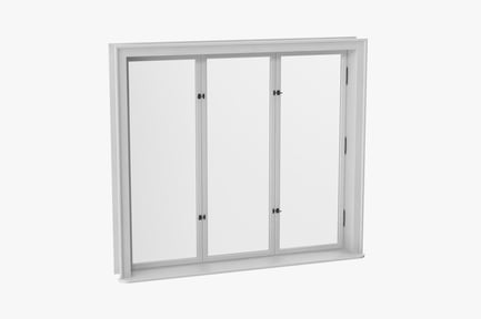 Preview: Closed Victorian Window, Three Panel Sash