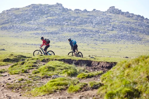 Preview: Cyclists cycling on hillside