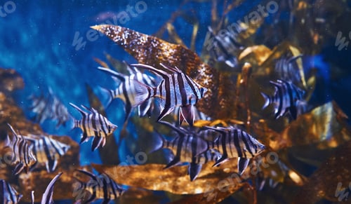 Preview: Enoplosus armatus. Underwater close up view of tropical fishes. Life in ocean