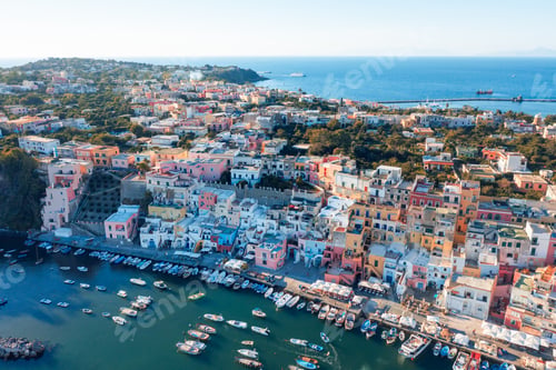 Preview: Colored houses and boats in Procida