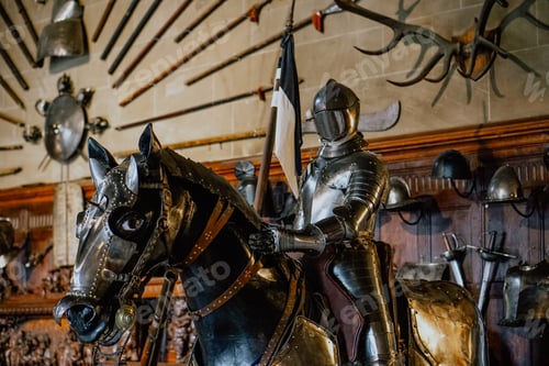Preview: An knight on a horse in Warwick castle