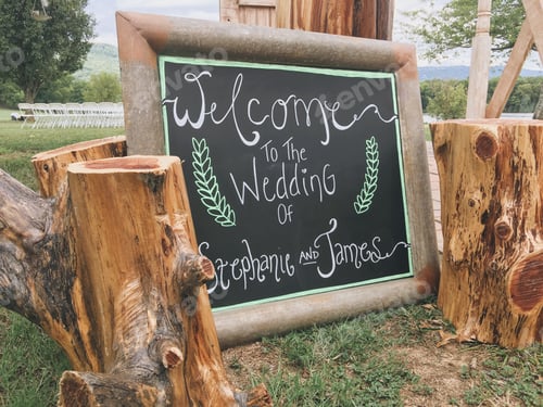 Preview: Handmade wedding decorations at a mountain wedding.