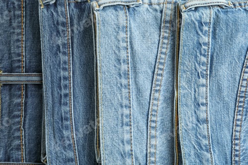 Preview: Jeans of different colors as background, space for text