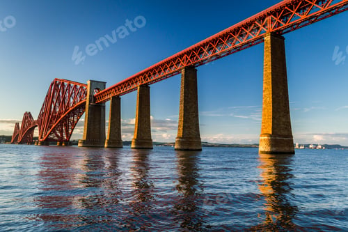 Preview: Old steel bridge in Scotland at sunset
