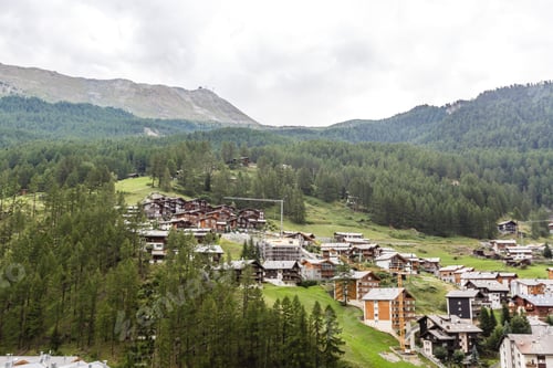 Preview: Constraction work up in the alps. Zermatt, Switzerland. Caterpillar equipment.