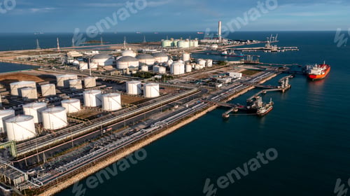 Preview: Aerial view oil and gas depot industrial facility for storage logistic petrochemical product.
