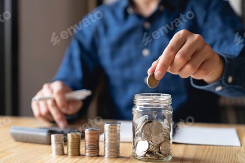 Preview: Saving Money in a Jar with Coins