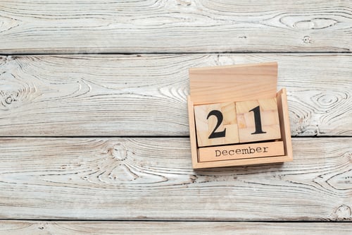 Preview: December 21. Day 21 of december month, calendar on white background. Winter time