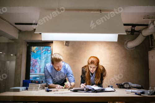 Preview: People working in modern beautiful workshop