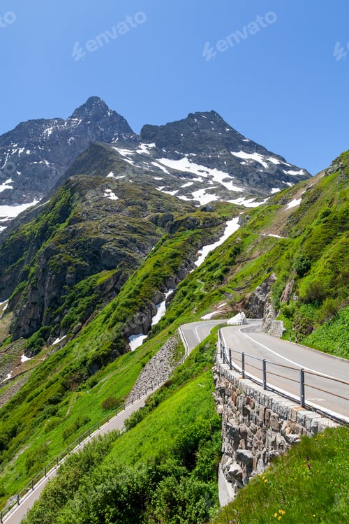 Preview: Panoramic view road in mountains