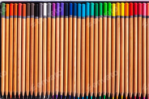 Preview: Colored pencils set. Drawing tools. Creation equipment.
