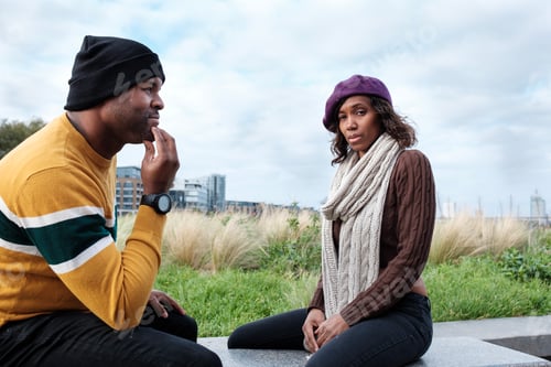 Preview: Deaf friends are posing in front camera near River Thames.