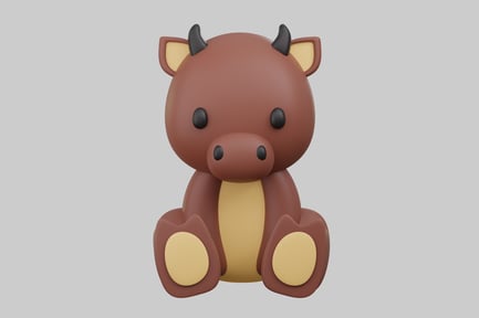 Предпросмотр: Милое мультяшное бычье существо