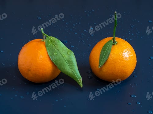Preview: Two fresh orange on the dark grey background