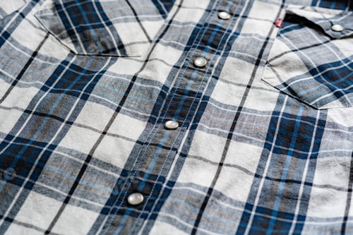 Preview: close up detail pattern of checkered men’s shirt