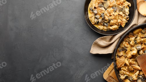Preview: Fried chicken fillet with mushrooms.