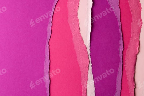 Preview: Ripped up pieces of coloured paper with copy space