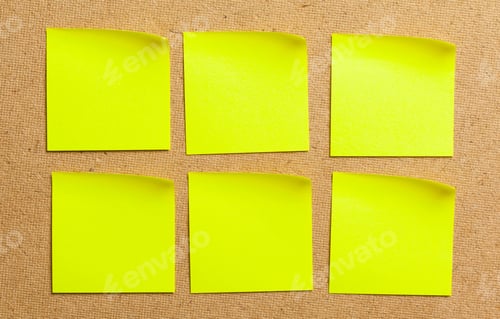 Preview: Color sticker notes over cork board background