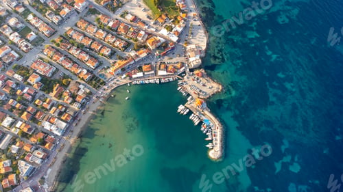 Preview: Aerial drone footage; The town of Mordogan, Karaburun - Izmir