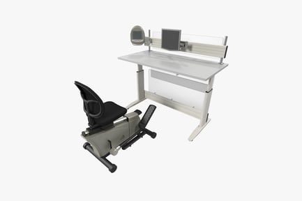 Preview: Modern office desk and chair with integrated display