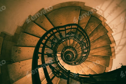 Preview: Spiral stone staircase in Basilica of st. Stephen in Budapest, Hungary