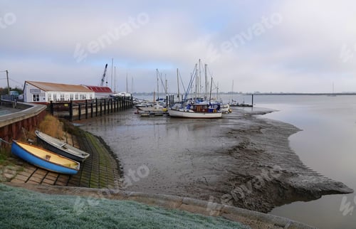Preview: Beautiful view of the marina and port in the evening