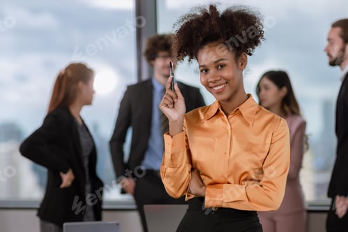 Preview: Business woman in the modern office.