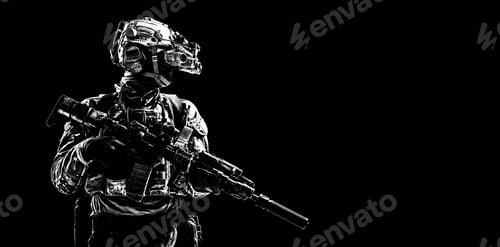 Preview: Army special forces shooter low key studio shoot