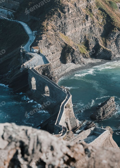 Preview: Stone bridge of Gaztelugatxe in Bermeo, Basque Country, Spain.