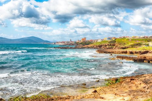 Preview: Splendid spring cityscape of Alghero town at morning