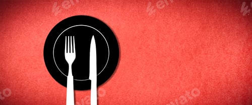 Preview: Plate Fork Knife Silhouette