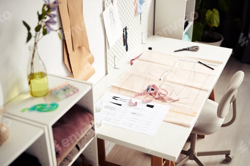 Preview: Desk of Tailor or Fashion Designer