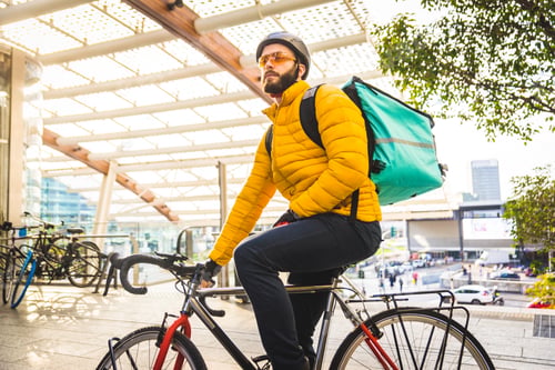 Preview: Food delivery, rider with bicycle delivering food