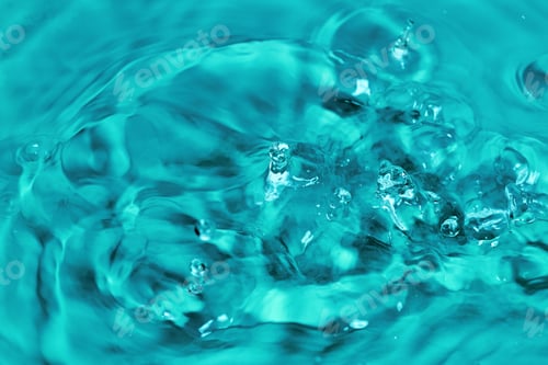 Preview: Falling drops on blue water surface