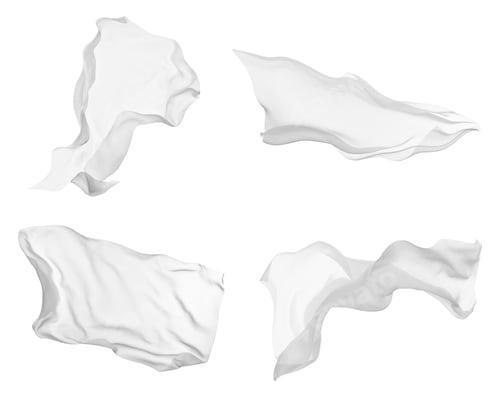 Preview: Elegant White Cloth Silhouettes on Clean Background