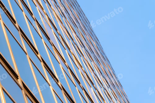 Preview: Office buildings windows. Glass architecture facade design with reflection