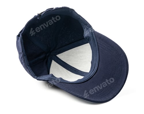 Preview: Navy Blue Baseball Cap on a White Background With Clear Lighting