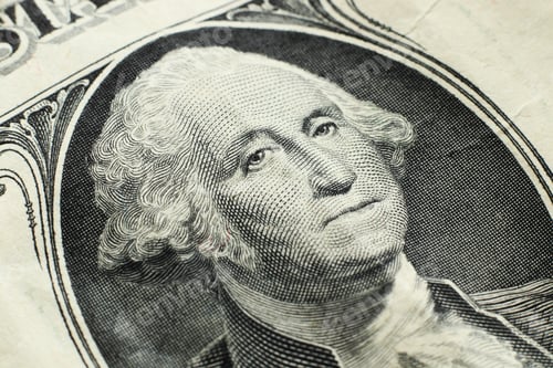 Preview: Detailed One Dollar Bill Portrait Close-Up