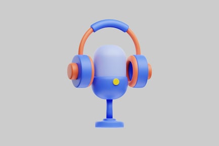 Preview: Podcast microphone with headphones