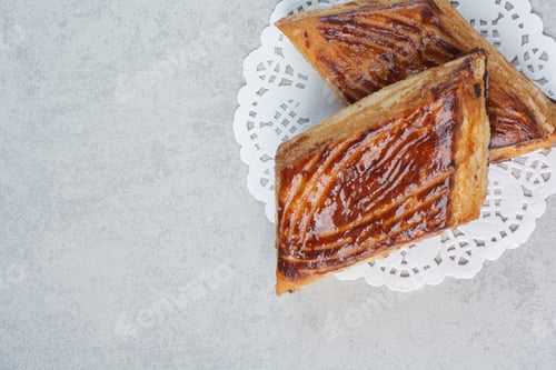 Preview: Two fresh delicious pastry on white background