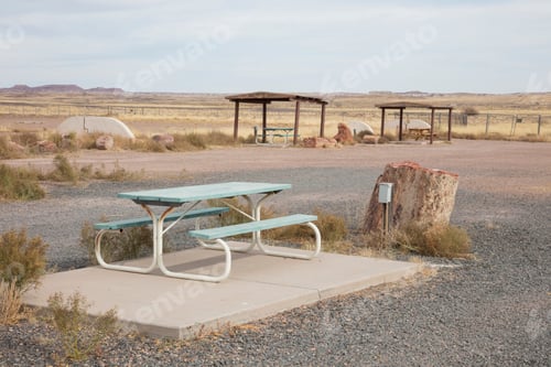Preview: Rest stop and picnic area in vast desert
