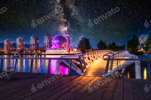 Preview: Pedestrian Bridge in False Creek, Vancouver Downtown, British Columbia, Canada
