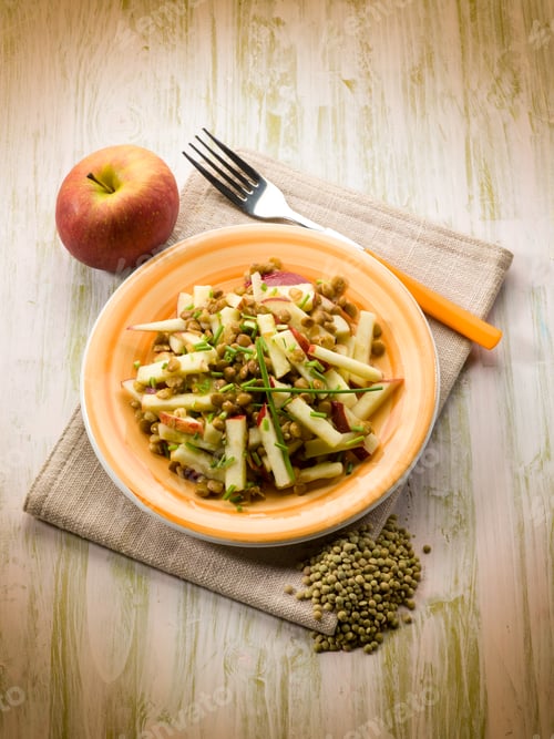 Preview: lentils salad with slice apple
