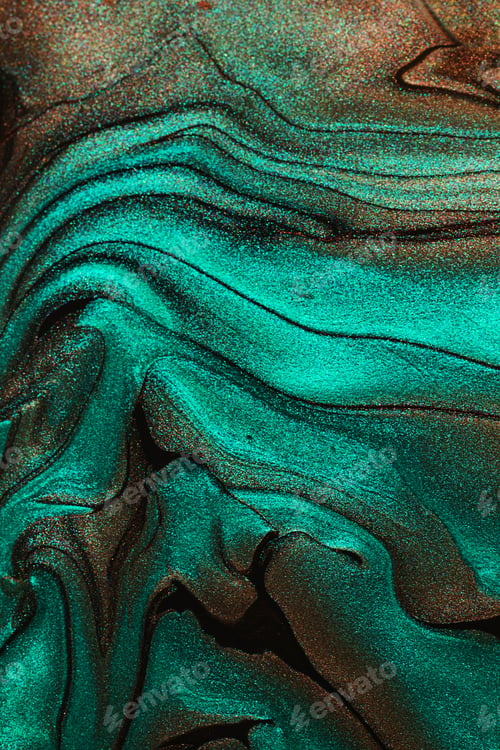 Preview: Abstract background from shimmer nail lacquer,chocolate and turquoise colors.Vertical orientation.