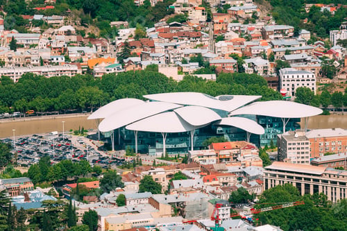 Preview: Tbilisi Georgia. Aerial View Of Justice House, Public Service Ha
