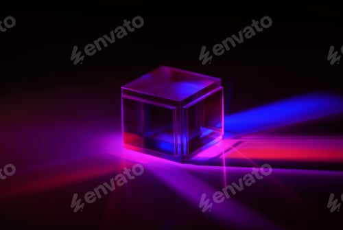 Preview: dispersion of artificial light, dichroic reflective square cube scattering beam of light into severa