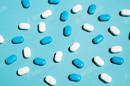 Preview: Medicinal pills, vitamin supplement layout.