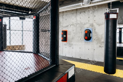 Preview: Gym for boxing with a ring, punching bag and other equipment