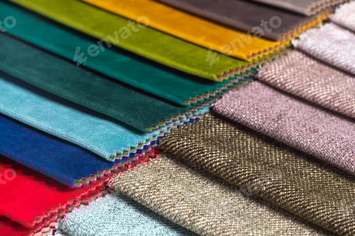 Preview: Colorful Textile Samples Arranged in Neat Rows
