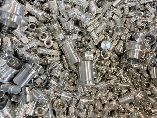 Preview: Closeup shot of Aluminum Solids captured in a factory